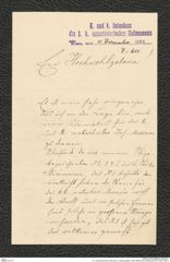 k.k. naturhistorisches Hofmuseum, Intendanzakten 1885-1896 (Hauer), Aktenzahl Z.611/1893, Seite 1